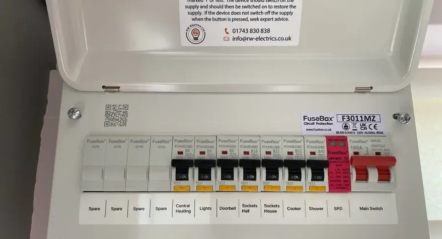A modern RCBO consumer unit